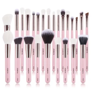 25-Pcs Professional Pink Makeup Brush Set – Soft Bristles, High-Quality Full Face & Eye Brush Kit